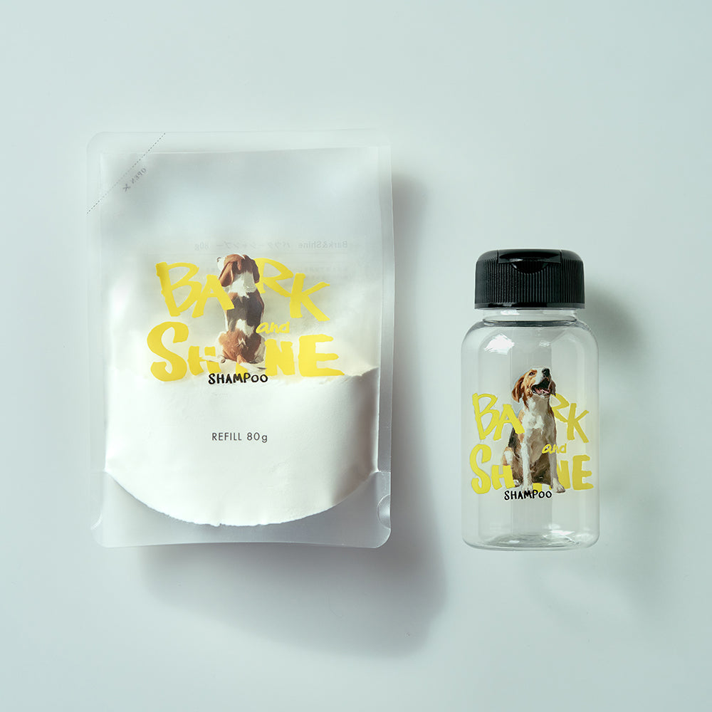 Bark&Shine Powder Shampoo with Refill bottleー犬の皮膚環境を考えたパウダーシャンプと専用ボトルー