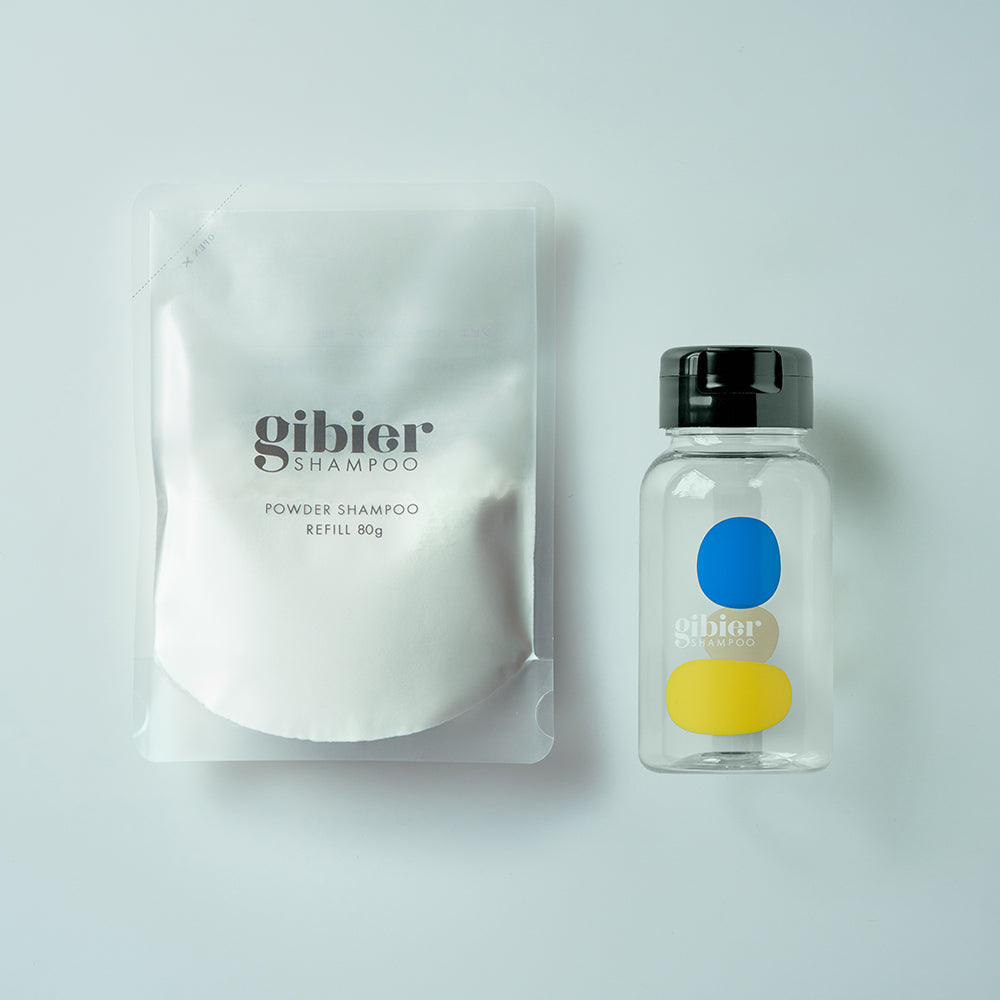 Scalp Powder Shampoo with Refillable Bottleー頭皮を整えるシャンプーと専用ボトルー
